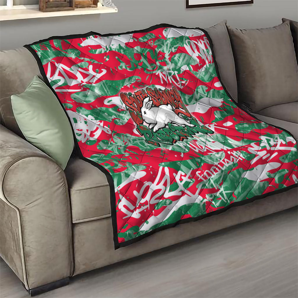 South Sydney Rabbitohs Rugby Quilt Graffiti Typography Urban Camo Abstract Street Style