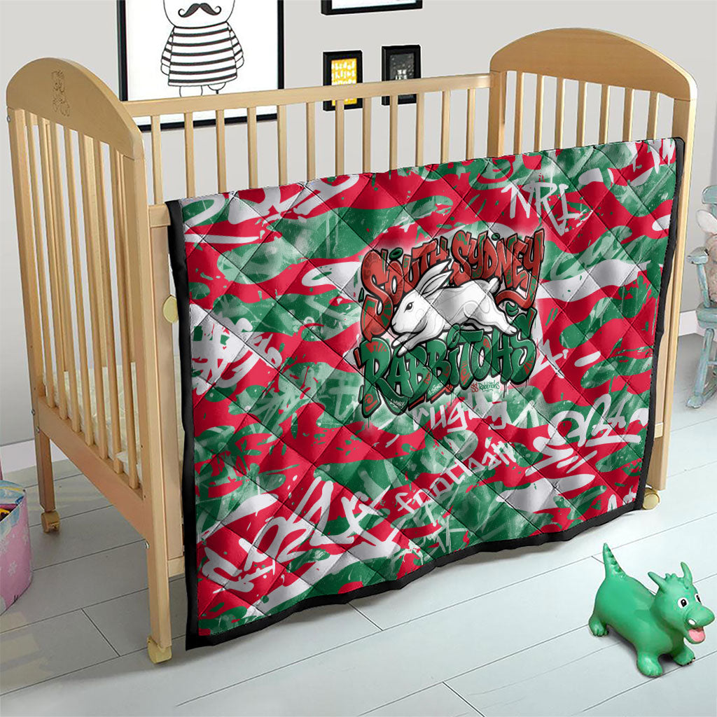 South Sydney Rabbitohs Rugby Quilt Graffiti Typography Urban Camo Abstract Street Style