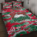 South Sydney Rabbitohs Rugby Quilt Bed Set Graffiti Typography Urban Camo Abstract Street Style