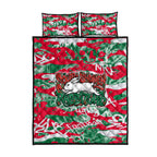 South Sydney Rabbitohs Rugby Quilt Bed Set Graffiti Typography Urban Camo Abstract Street Style