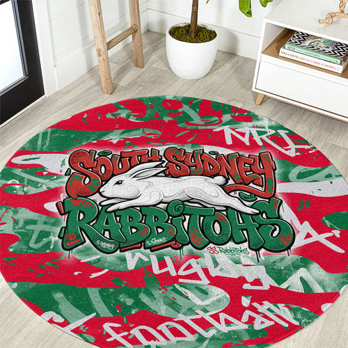 South Sydney Rabbitohs Rugby Round Carpet Graffiti Typography Urban Camo Abstract Street Style