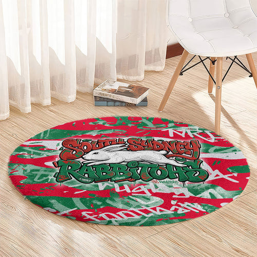 South Sydney Rabbitohs Rugby Round Carpet Graffiti Typography Urban Camo Abstract Street Style