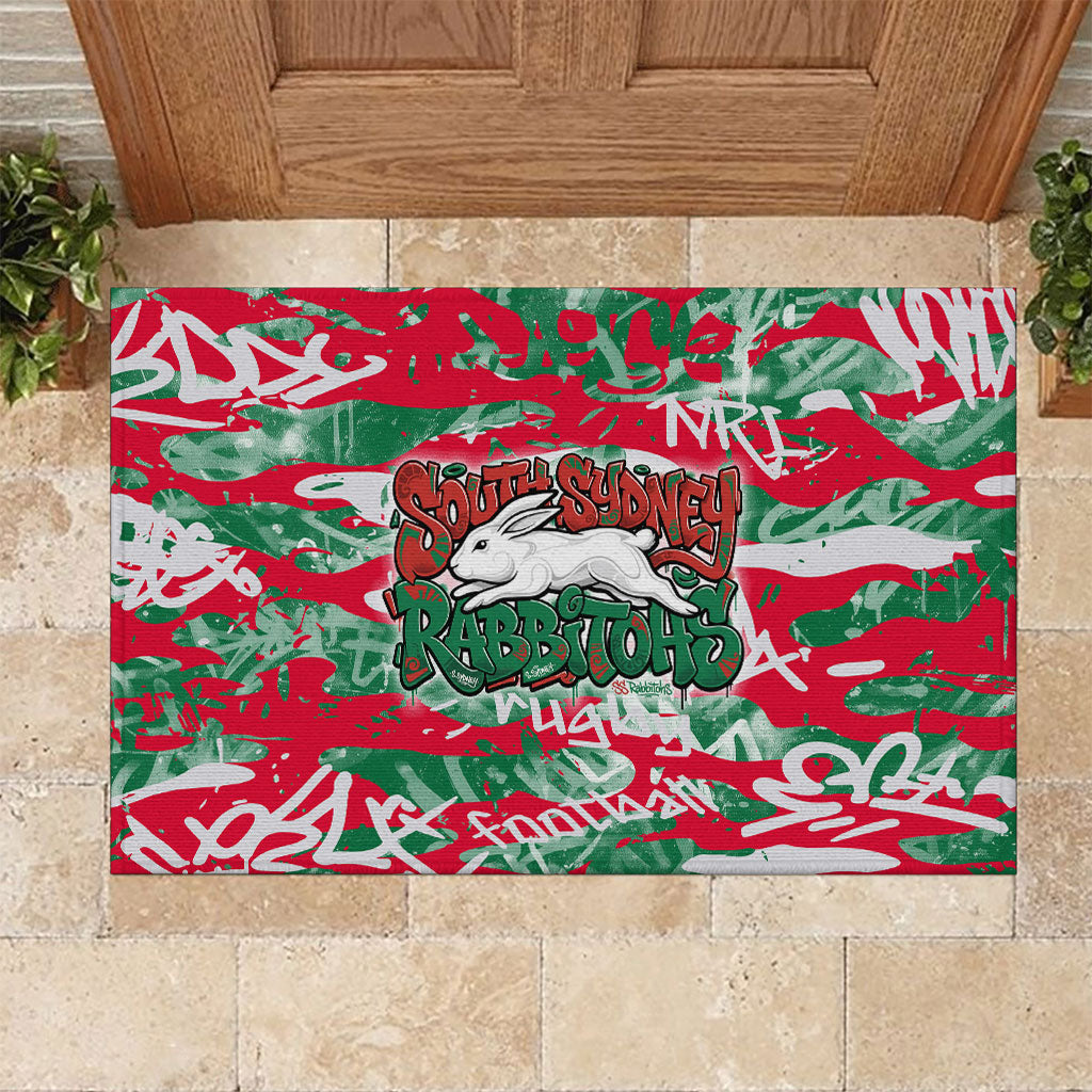South Sydney Rabbitohs Rugby Rubber Doormat Graffiti Typography Urban Camo Abstract Street Style