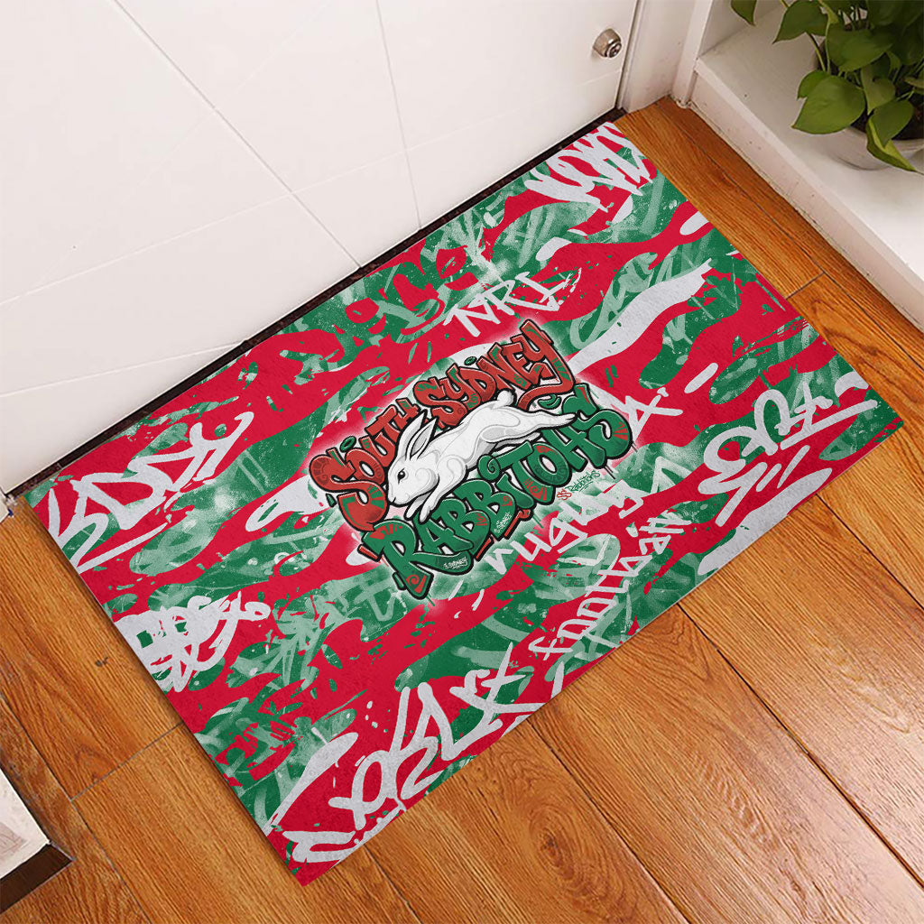 South Sydney Rabbitohs Rugby Rubber Doormat Graffiti Typography Urban Camo Abstract Street Style