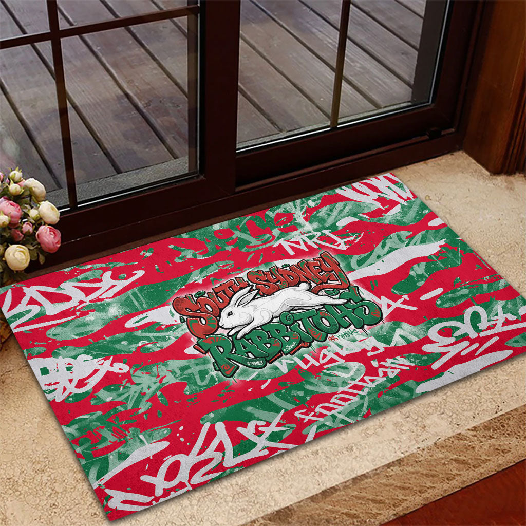 South Sydney Rabbitohs Rugby Rubber Doormat Graffiti Typography Urban Camo Abstract Street Style