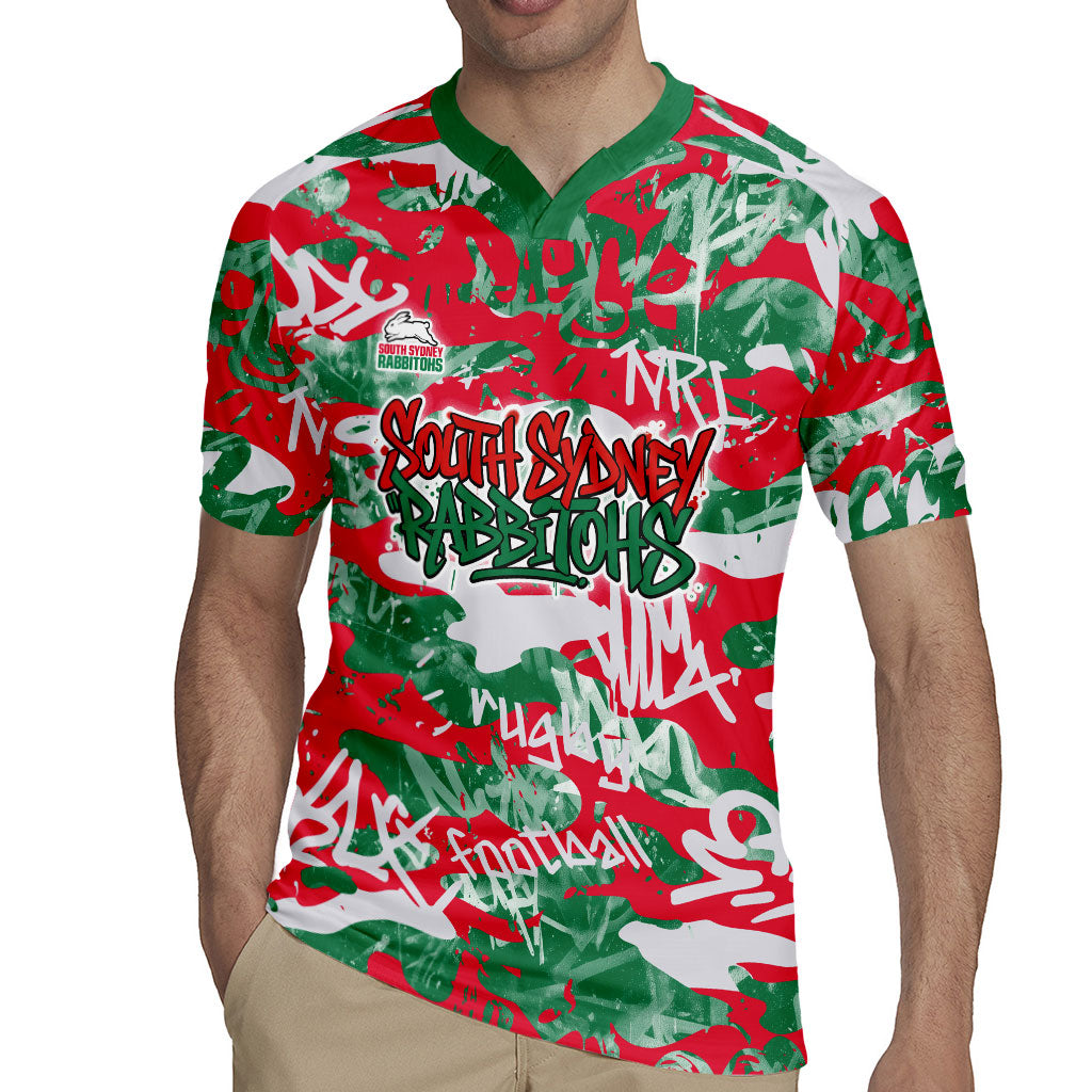 South Sydney Rabbitohs Rugby Rugby Jersey Graffiti Typography Urban Camo Abstract Street Style