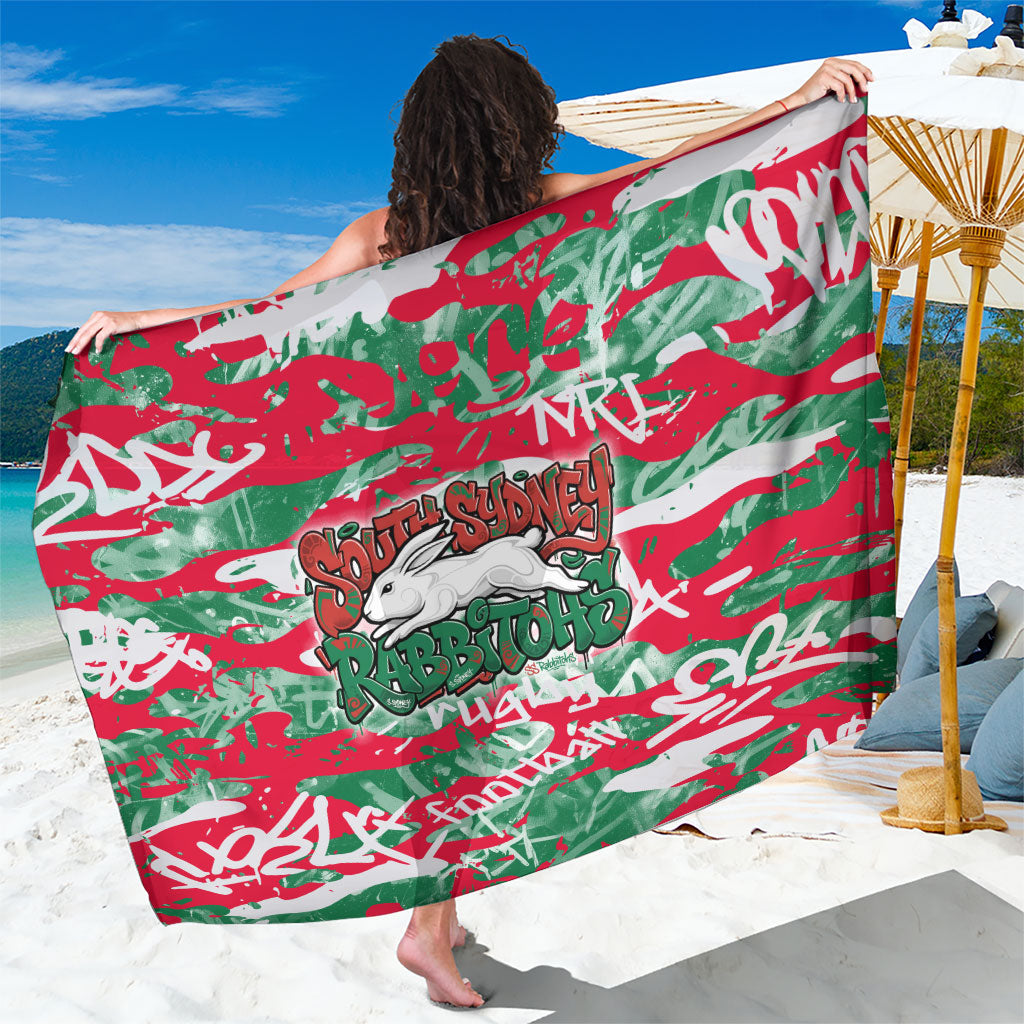 South Sydney Rabbitohs Rugby Sarong Graffiti Typography Urban Camo Abstract Street Style