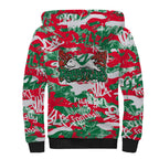 South Sydney Rabbitohs Rugby Sherpa Hoodie Graffiti Typography Urban Camo Abstract Street Style