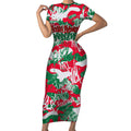 South Sydney Rabbitohs Rugby Short Sleeve Bodycon Dress Graffiti Typography Urban Camo Abstract Street Style
