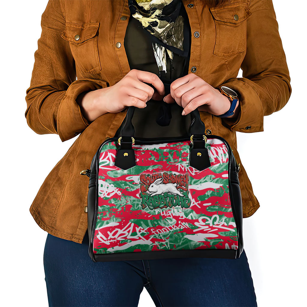 South Sydney Rabbitohs Rugby Shoulder Handbag Graffiti Typography Urban Camo Abstract Street Style