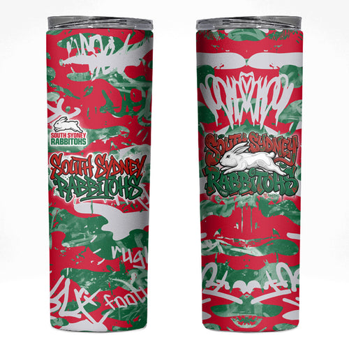 South Sydney Rabbitohs Rugby Skinny Tumbler Graffiti Typography Urban Camo Abstract Street Style