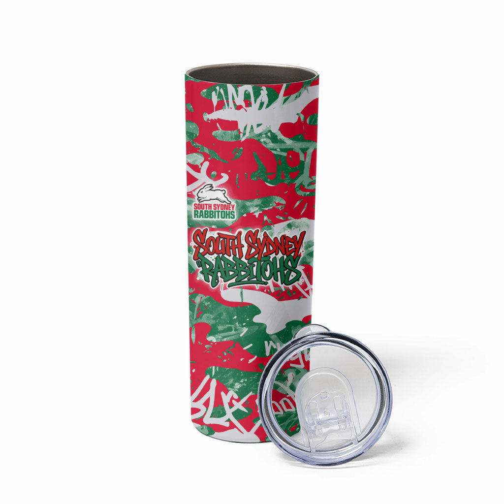 South Sydney Rabbitohs Rugby Skinny Tumbler Graffiti Typography Urban Camo Abstract Street Style