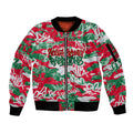 South Sydney Rabbitohs Rugby Sleeve Zip Bomber Jacket Graffiti Typography Urban Camo Abstract Street Style