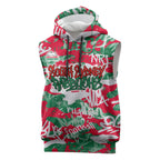 South Sydney Rabbitohs Rugby Sleeveless Hoodie Graffiti Typography Urban Camo Abstract Street Style