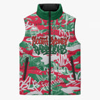 South Sydney Rabbitohs Rugby Sleeveless Puffer Jacket Graffiti Typography Urban Camo Abstract Street Style