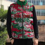 South Sydney Rabbitohs Rugby Sleeveless Puffer Jacket Graffiti Typography Urban Camo Abstract Street Style