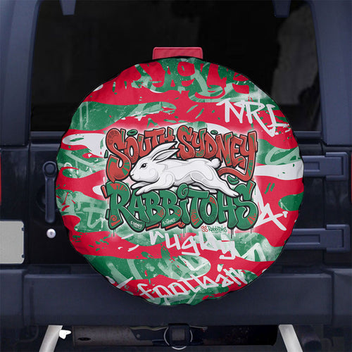 South Sydney Rabbitohs Rugby Spare Tire Cover Graffiti Typography Urban Camo Abstract Street Style