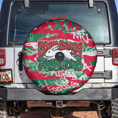 South Sydney Rabbitohs Rugby Spare Tire Cover Graffiti Typography Urban Camo Abstract Street Style