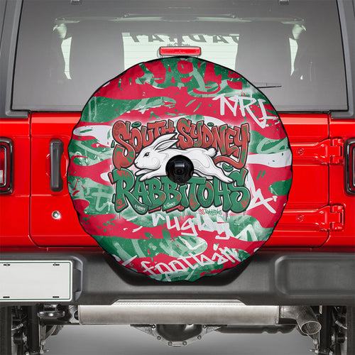 South Sydney Rabbitohs Rugby Spare Tire Cover Graffiti Typography Urban Camo Abstract Street Style