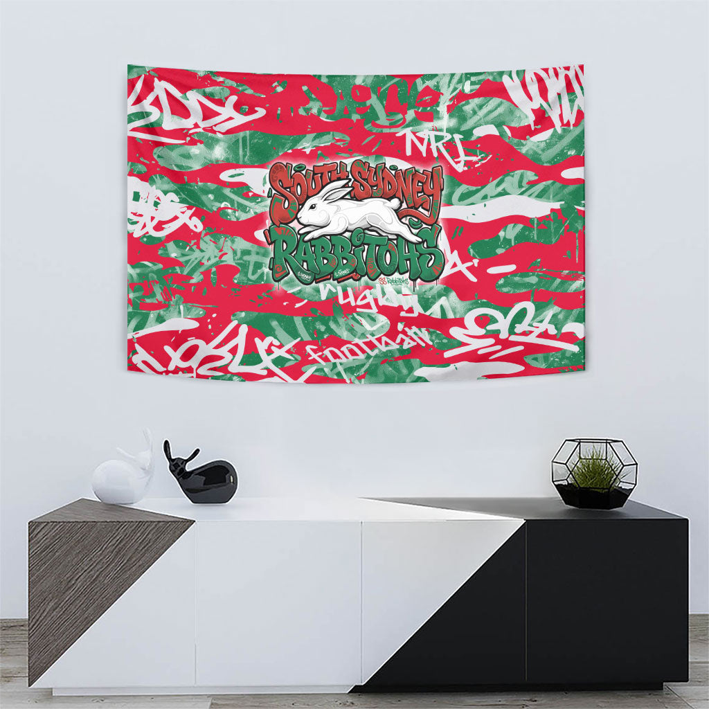 South Sydney Rabbitohs Rugby Tapestry Graffiti Typography Urban Camo Abstract Street Style