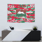 South Sydney Rabbitohs Rugby Tapestry Graffiti Typography Urban Camo Abstract Street Style