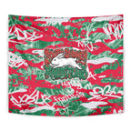 South Sydney Rabbitohs Rugby Tapestry Graffiti Typography Urban Camo Abstract Street Style