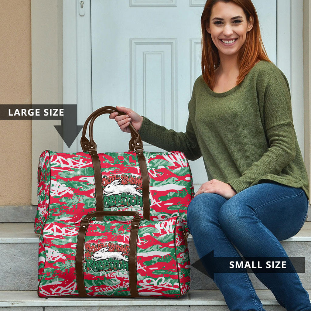 South Sydney Rabbitohs Rugby Travel Bag Graffiti Typography Urban Camo Abstract Street Style