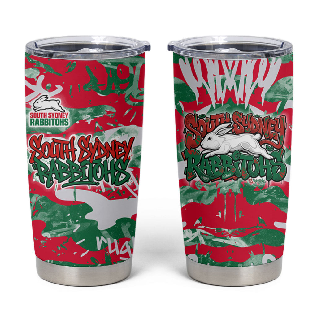 South Sydney Rabbitohs Rugby Tumbler Cup Graffiti Typography Urban Camo Abstract Street Style