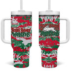 South Sydney Rabbitohs Rugby Tumbler With Handle Graffiti Typography Urban Camo Abstract Street Style