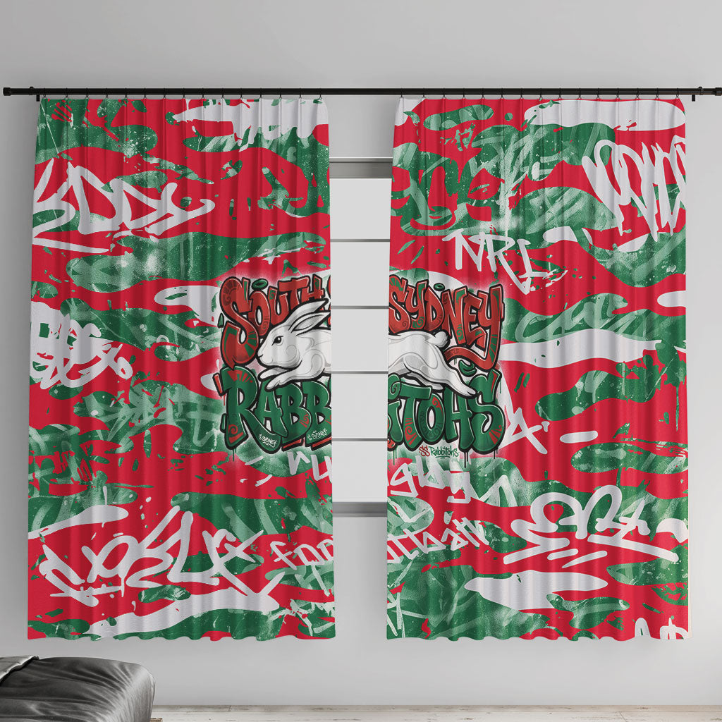 South Sydney Rabbitohs Rugby Window Curtain Graffiti Typography Urban Camo Abstract Street Style