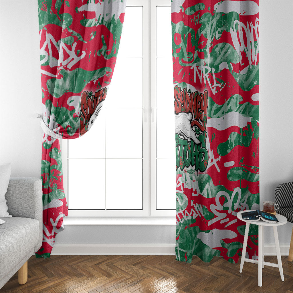South Sydney Rabbitohs Rugby Window Curtain Graffiti Typography Urban Camo Abstract Street Style