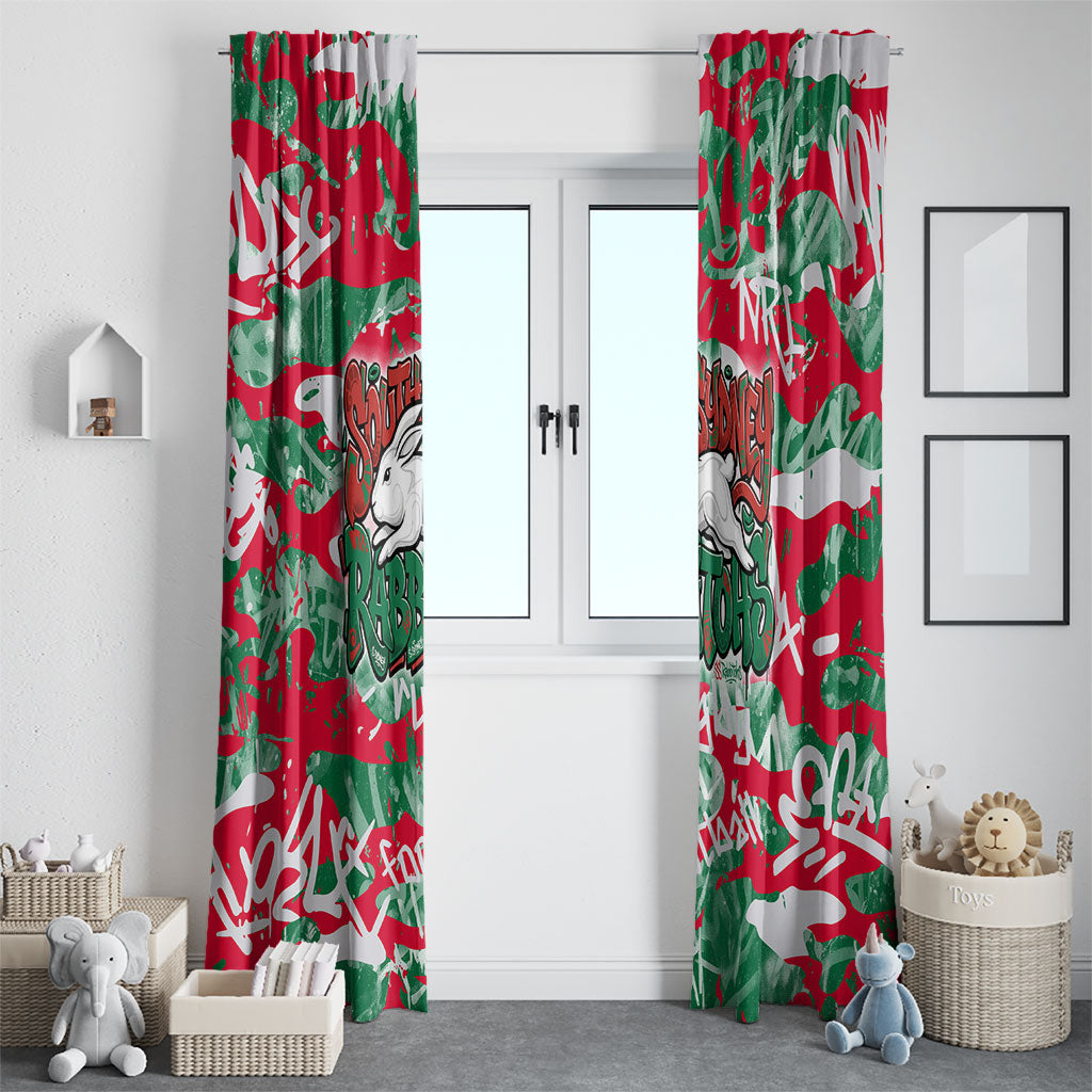 South Sydney Rabbitohs Rugby Window Curtain Graffiti Typography Urban Camo Abstract Street Style