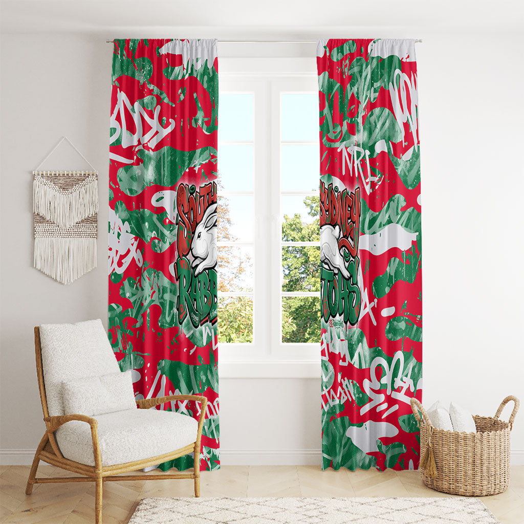 South Sydney Rabbitohs Rugby Window Curtain Graffiti Typography Urban Camo Abstract Street Style