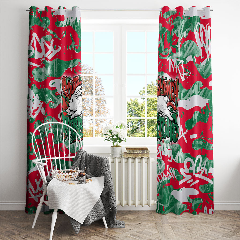 South Sydney Rabbitohs Rugby Window Curtain Graffiti Typography Urban Camo Abstract Street Style