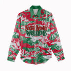 South Sydney Rabbitohs Rugby Women Casual Shirt Graffiti Typography Urban Camo Abstract Street Style