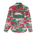South Sydney Rabbitohs Rugby Women Casual Shirt Graffiti Typography Urban Camo Abstract Street Style