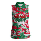 South Sydney Rabbitohs Rugby Women Sleeveless Polo Shirt Graffiti Typography Urban Camo Abstract Street Style