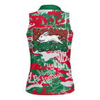 South Sydney Rabbitohs Rugby Women Sleeveless Polo Shirt Graffiti Typography Urban Camo Abstract Street Style