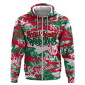 South Sydney Rabbitohs Rugby Zip Hoodie Graffiti Typography Urban Camo Abstract Street Style