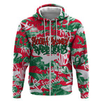 South Sydney Rabbitohs Rugby Zip Hoodie Graffiti Typography Urban Camo Abstract Street Style
