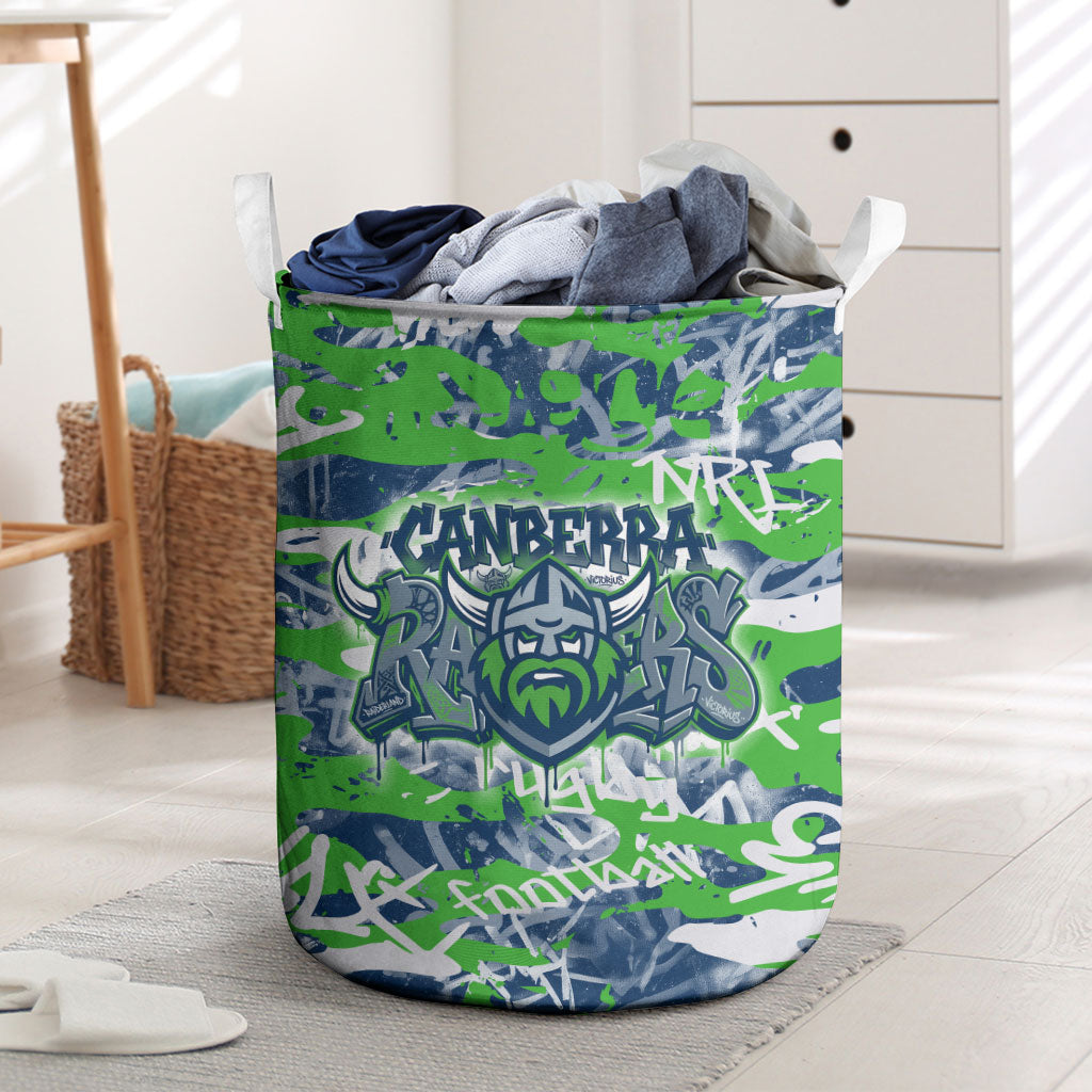 Canberra Raiders Rugby Laundry Basket Graffiti Typography Urban Camo Abstract Street Style
