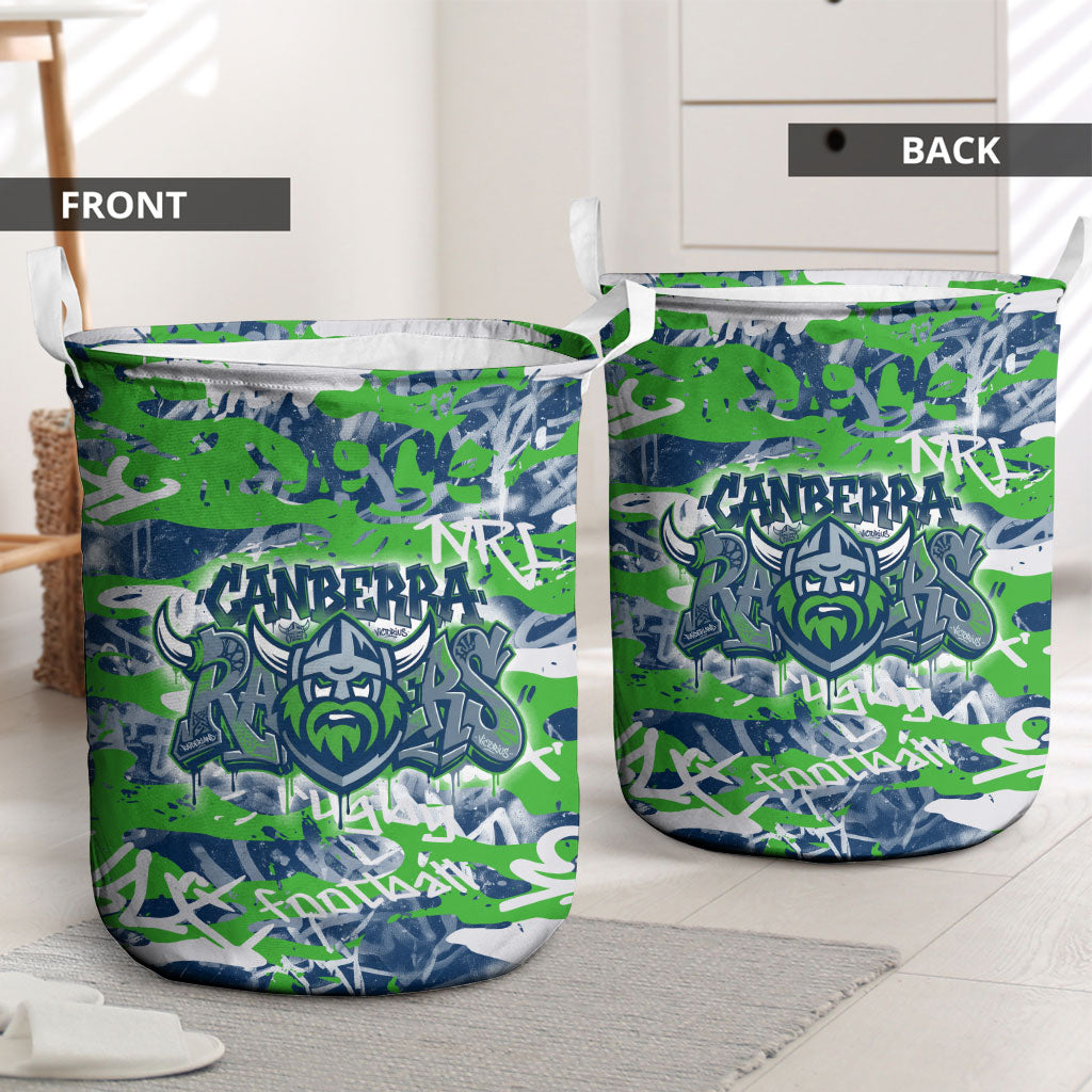 Canberra Raiders Rugby Laundry Basket Graffiti Typography Urban Camo Abstract Street Style