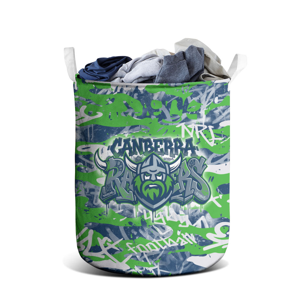 Canberra Raiders Rugby Laundry Basket Graffiti Typography Urban Camo Abstract Street Style