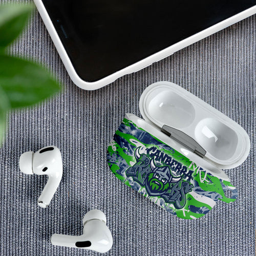 Canberra Raiders Rugby AirPods Case Graffiti Typography Urban Camo Abstract Street Style
