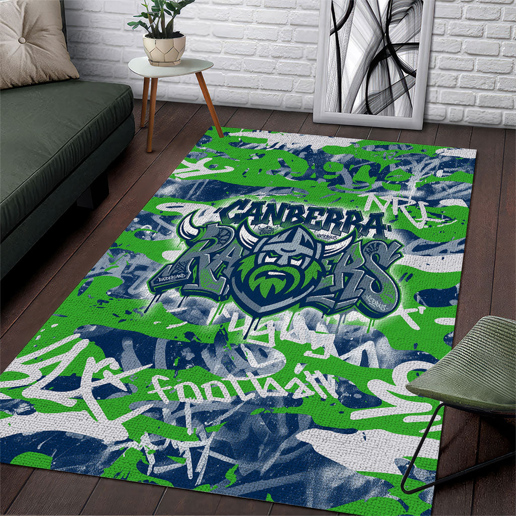 Canberra Raiders Rugby Area Rug Graffiti Typography Urban Camo Abstract Street Style