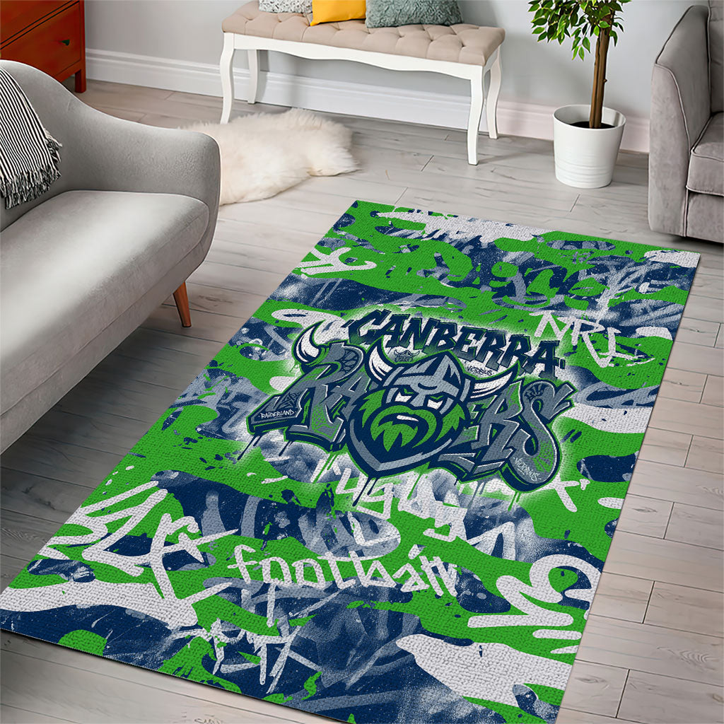 Canberra Raiders Rugby Area Rug Graffiti Typography Urban Camo Abstract Street Style