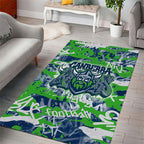 Canberra Raiders Rugby Area Rug Graffiti Typography Urban Camo Abstract Street Style
