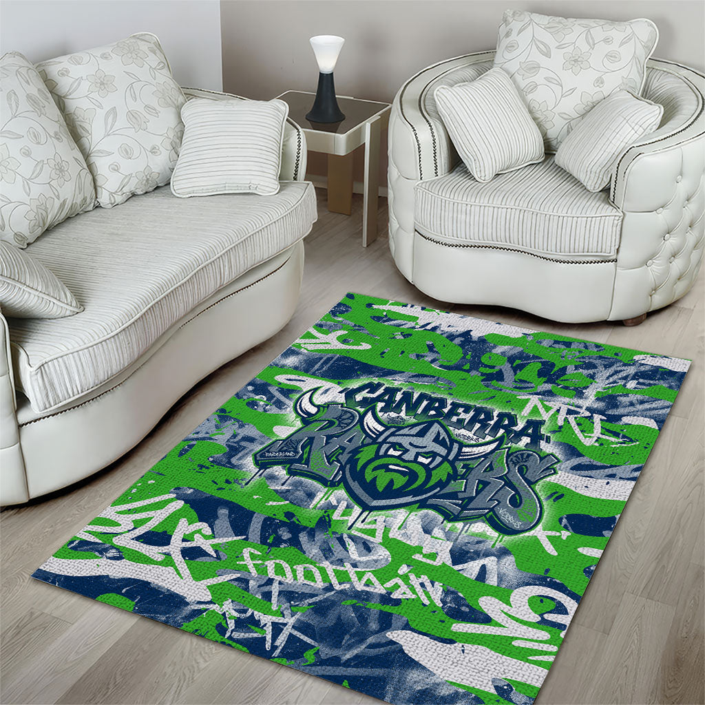 Canberra Raiders Rugby Area Rug Graffiti Typography Urban Camo Abstract Street Style