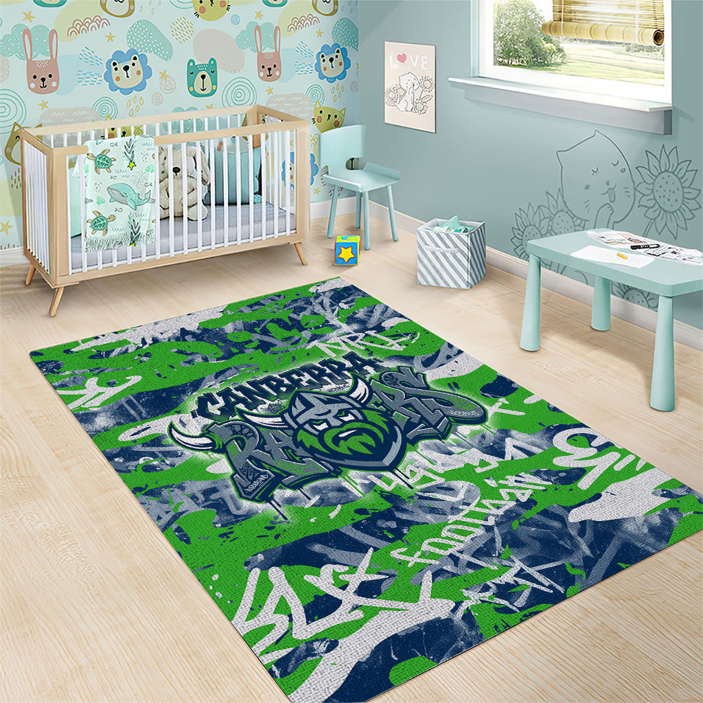 Canberra Raiders Rugby Area Rug Graffiti Typography Urban Camo Abstract Street Style