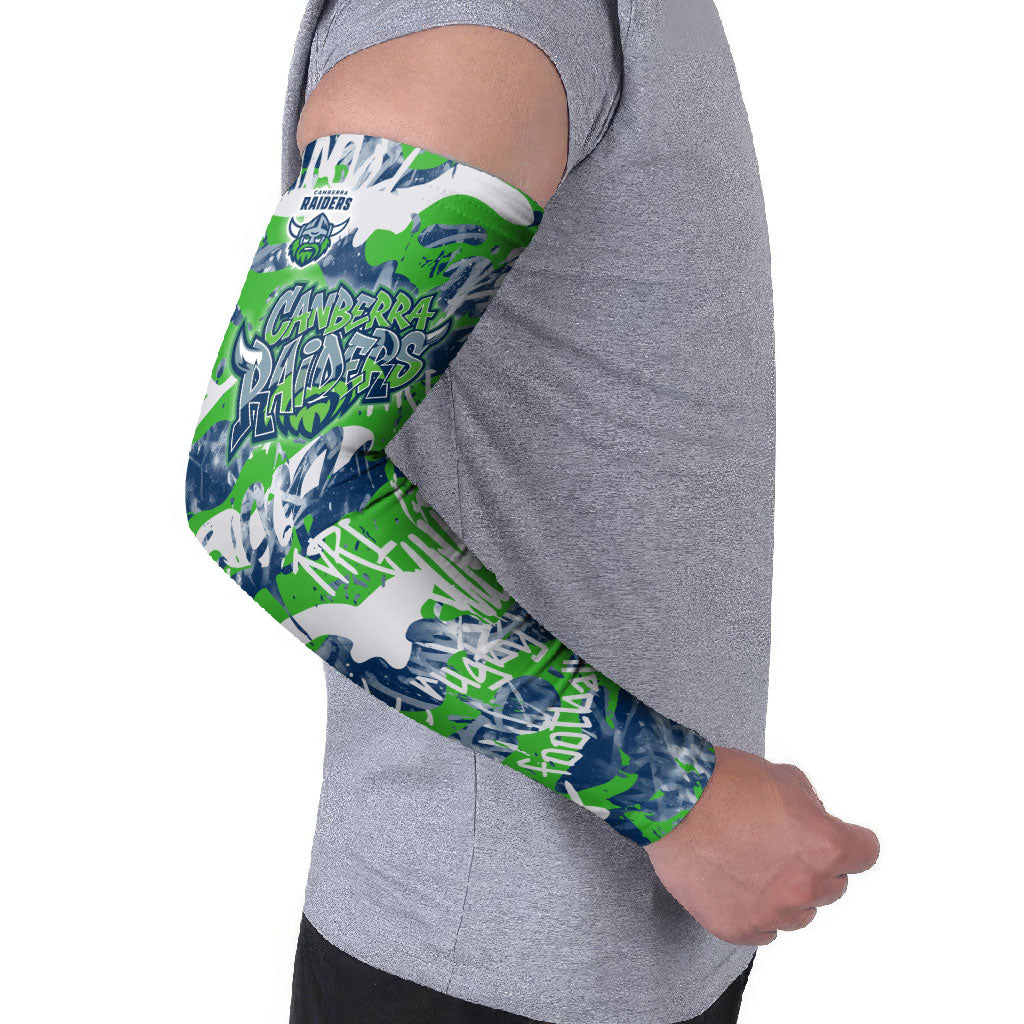 Canberra Raiders Rugby Arm Sleeves Graffiti Typography Urban Camo Abstract Street Style